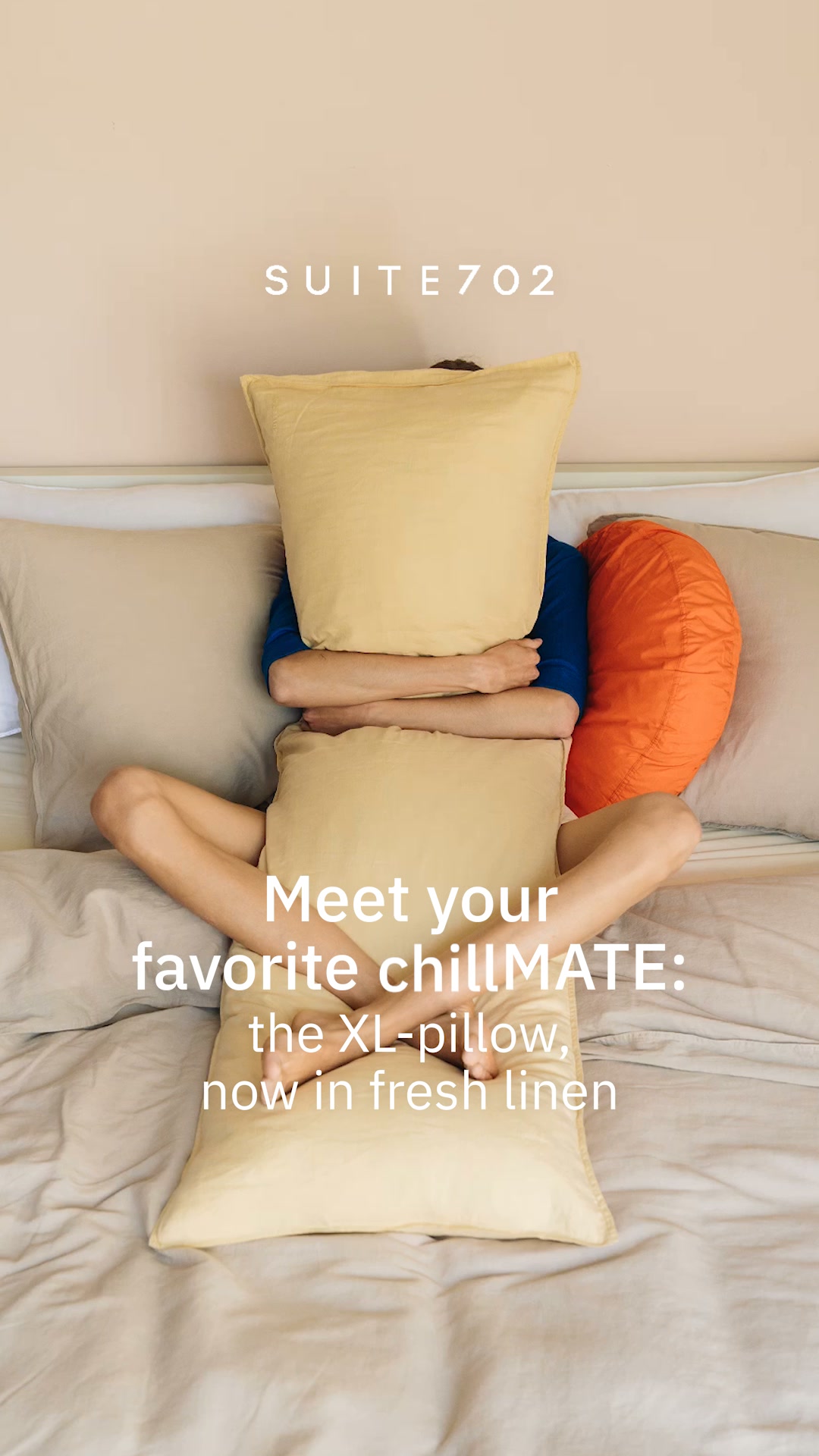Ontdek de bedMATE. Het unieke extra lange kussen, nu met linnen sloopjes