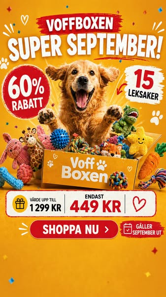15 hundleksaker för endast 449 kr!