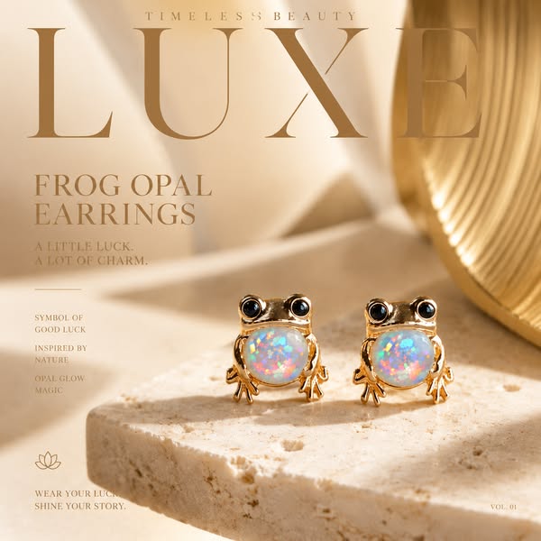 Frog Opal Earrings
