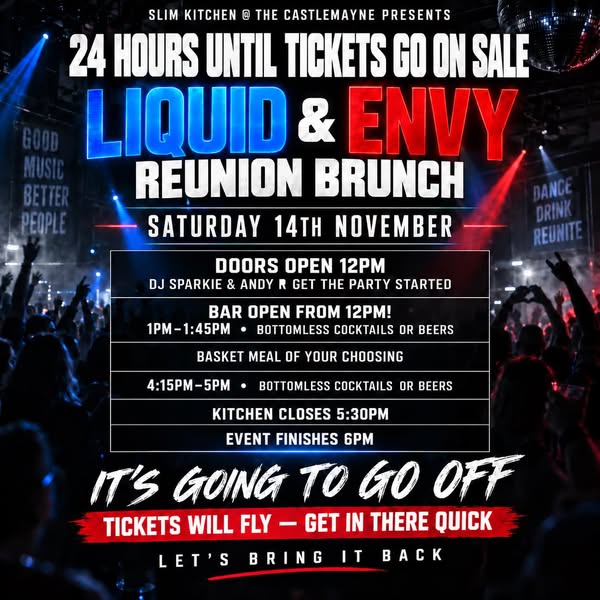 Buy tickets – The Liquid & Envy Reunion Brunch – The castlemayne