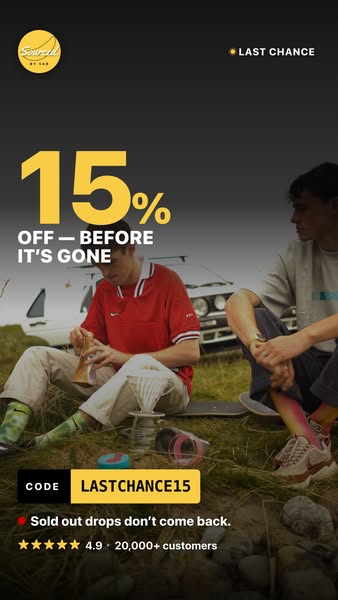 Use: LASTCHANCE15 for 15% Off
