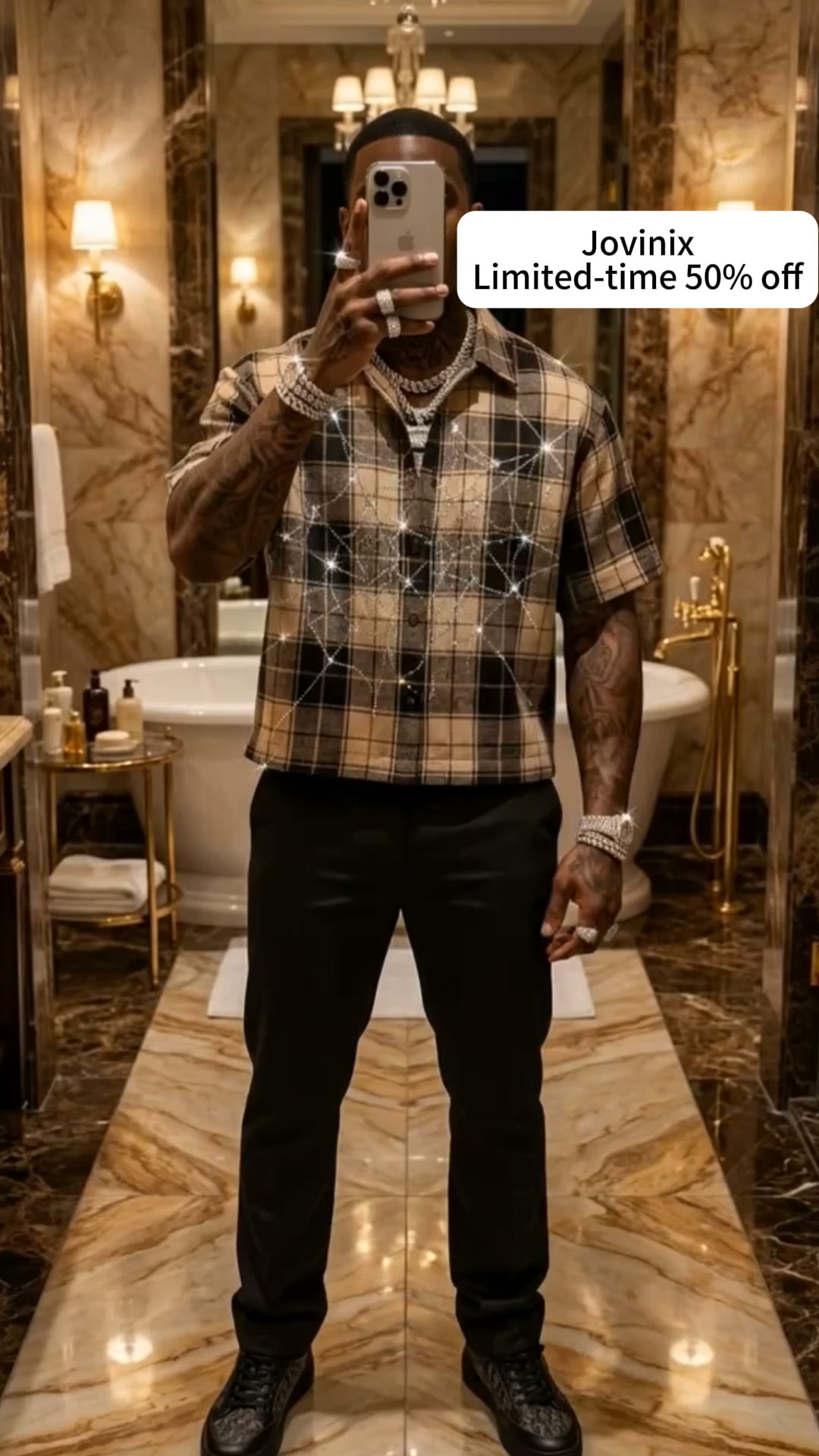 Grab this spider-web plaid shirt now at 50% OFF
