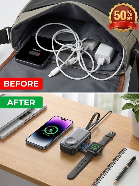 3-in-1 Folding Chargeable Portable Power Bank