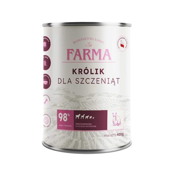 Farma Select Królik Dla Szczeniąt 400g - karma mokra dla psa