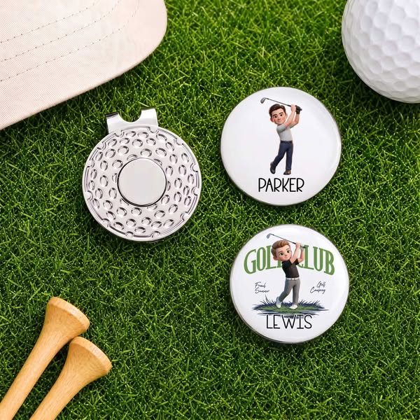 Personalized Photo Design Golf Ball Marker Magnetic Hat Clip with Name Golf Accessory Birthday Gift for Golf Player