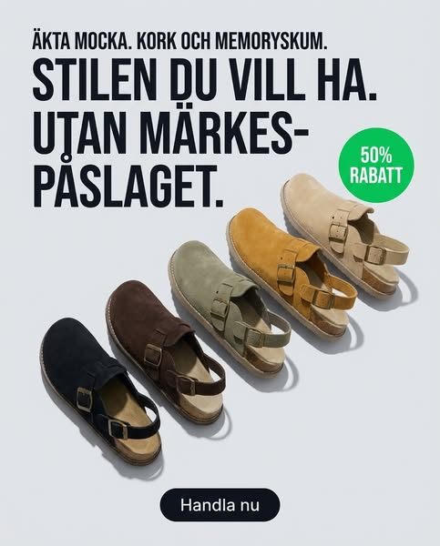 Stilen du vill ha. Utan märkespåslaget.