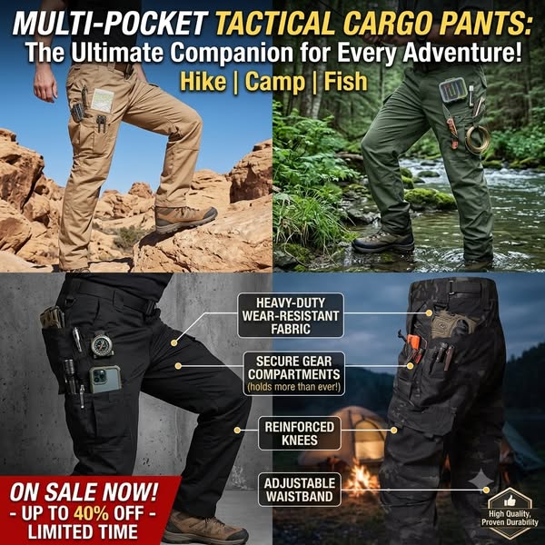 Men's Multi-pocket Tctical Cargo Pants - Buy 2 Pcs Get Free Shipping