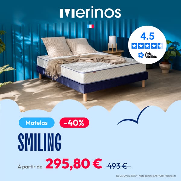 40% sur votre matelas