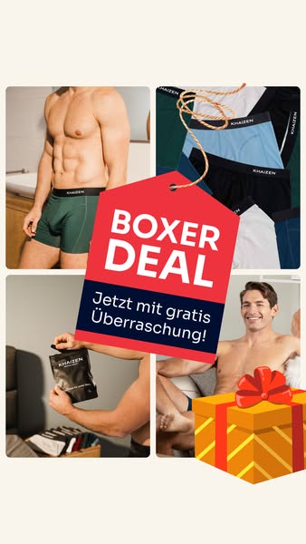 Sichere dir 1 Gratis-Boxershorts beim Kauf von 3!