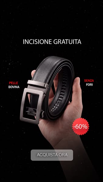 Cintura Crawford - Cintura in Pelle Senza Fori Regolabile