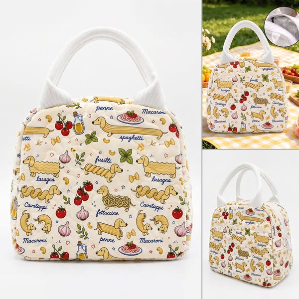 SALE! Pasta Pups Quilted Lunch Bag