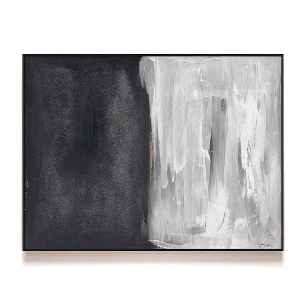 Shadow Veil - Black and White Abstract Painting #M5900