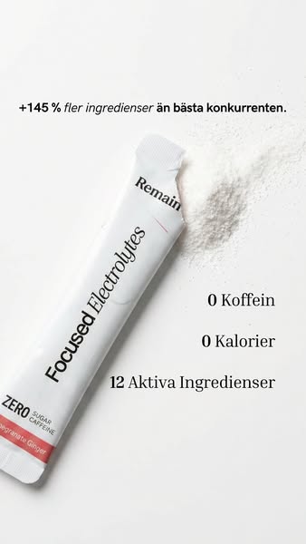 Din elektrolyt har tre ingredienser. Vår har tolv.