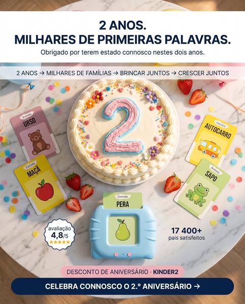 ÚLTIMOS DIAS! O KinderSpeech faz 2 anos