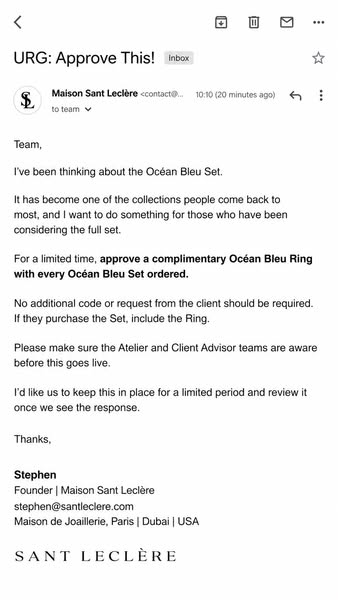 Complimentary Océan Bleu Ring