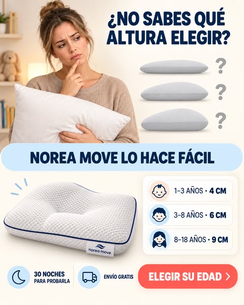 Almohada ergonómica infantil · 3 tallas