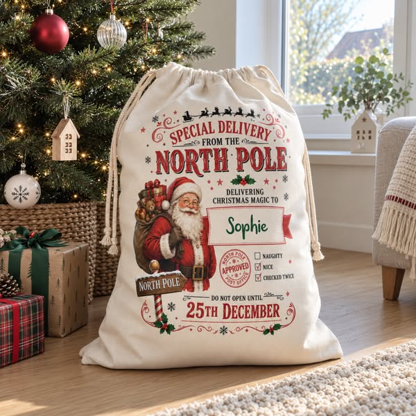 Santa Knows Their Name — Personalised Santa Sack