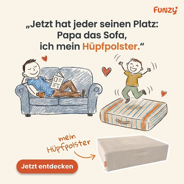 Hüpfen, wo Platz ist: im Kinderzimmer