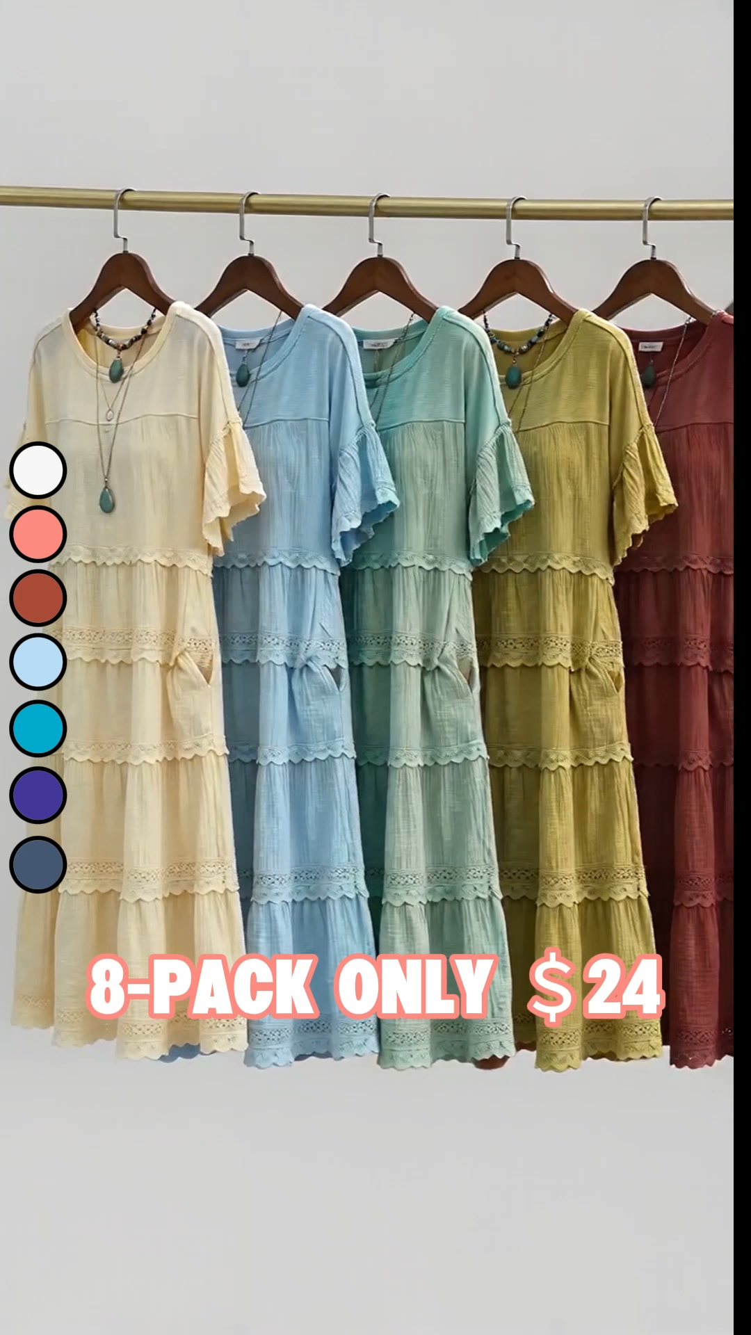 Women's Vintage Patchwork Lace Dress.