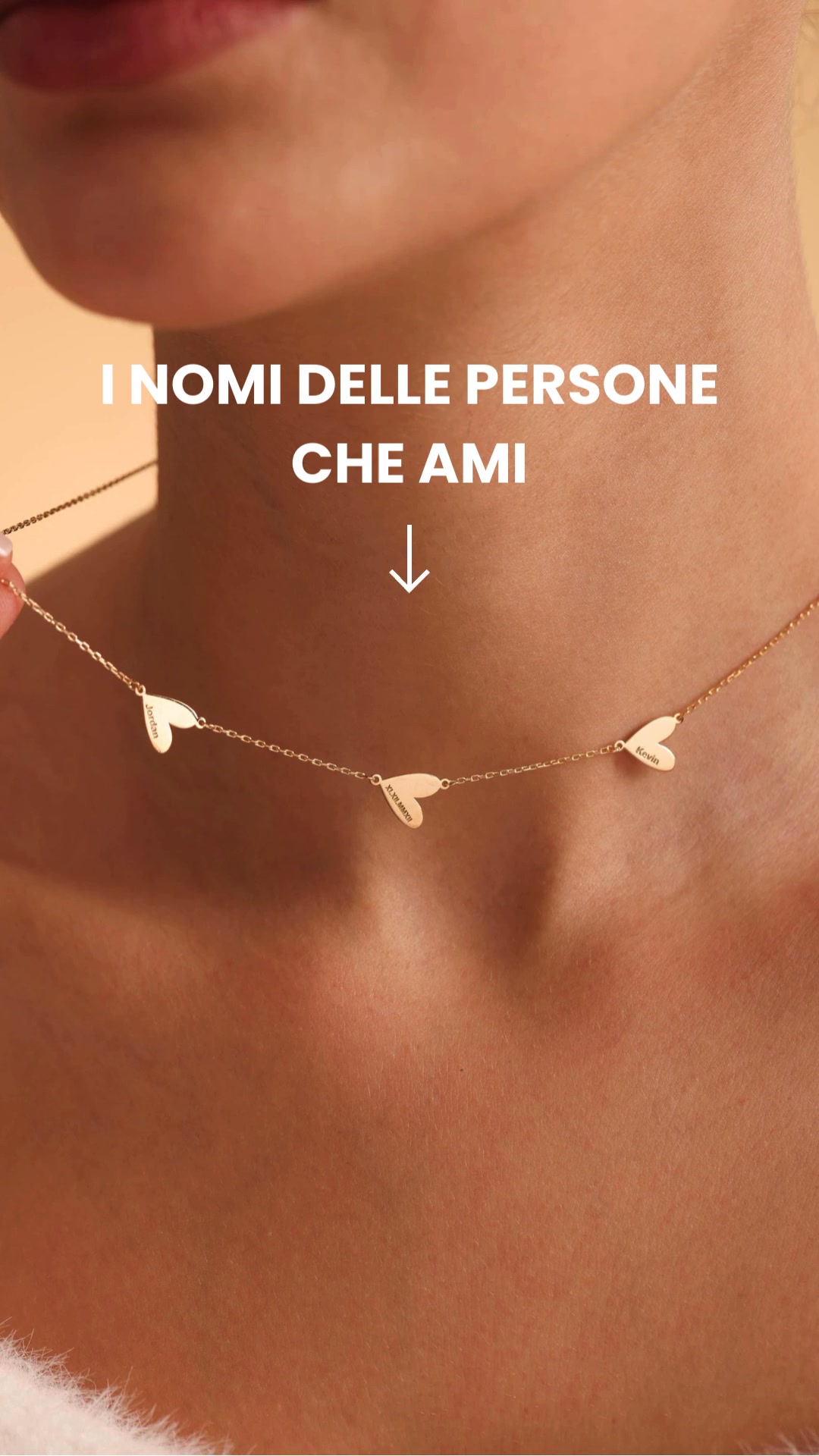 Collana personalizzata con ciondolo a forma di cuore e incisione