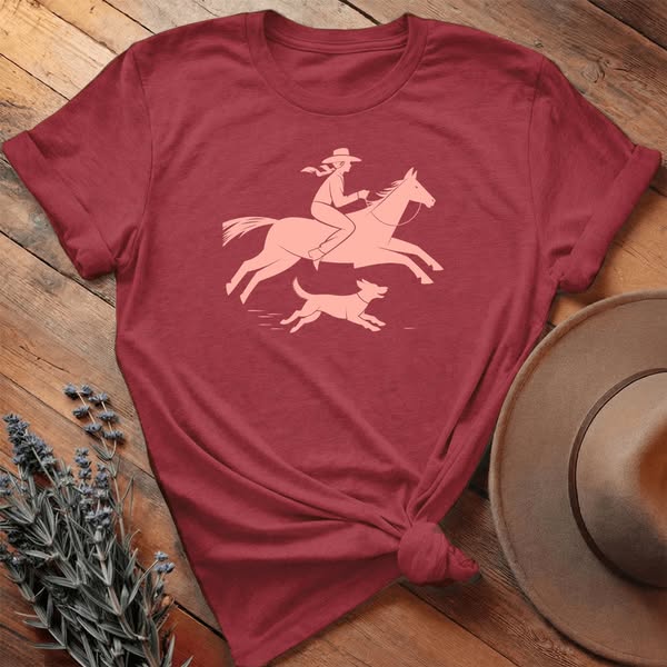 Cowgirl and dog - Everyday Tee