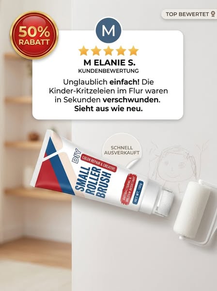 Wandausbesserungspaste mit kleiner Rolle