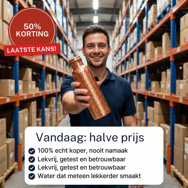 DUO-AANBIEDING – 50% KORTING | Levenslange garantie • Gratis verzending in Nederland • 99,88% zuiver koperen waterfle
