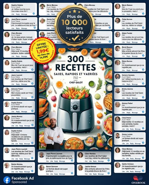 300 Recettes de Chef à l'Airfryer !