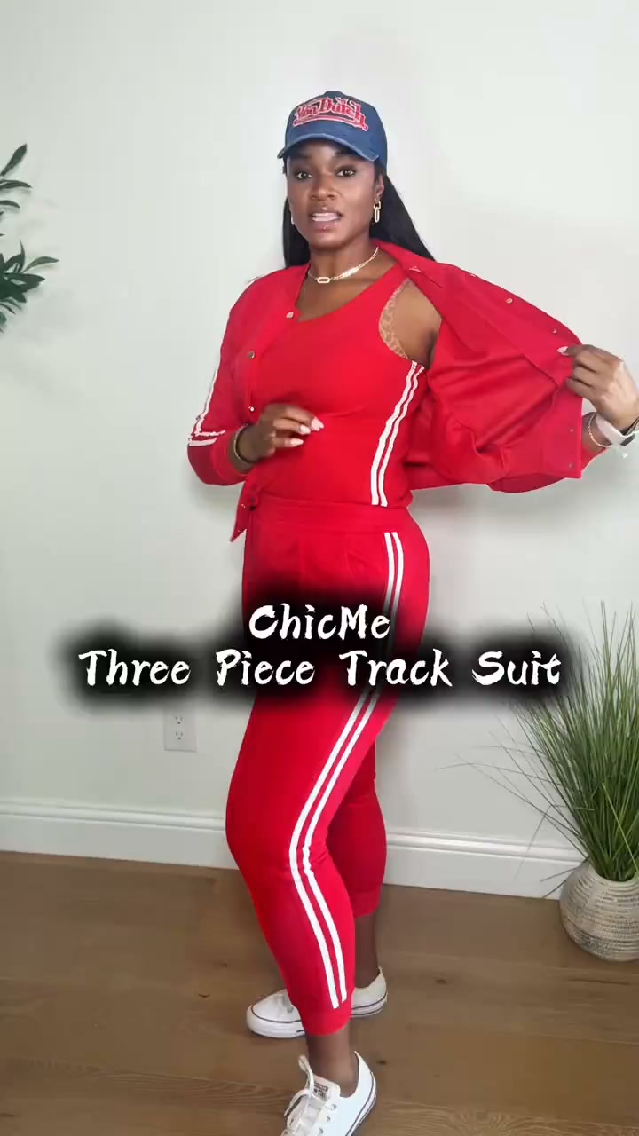 Time-Limited Special 50% OffWomen's Three-piece Baseball Jacket And Pants Set