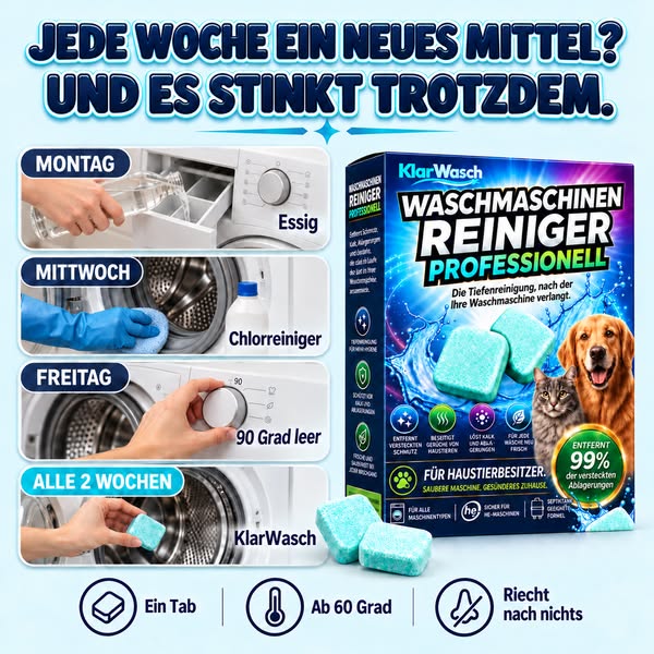 Hundegeruch raus aus der Waschmaschine