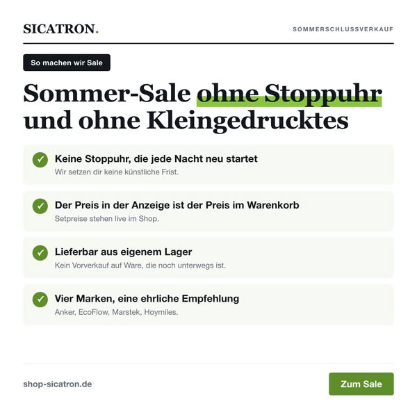 Sommer-Sale ohne Stoppuhr