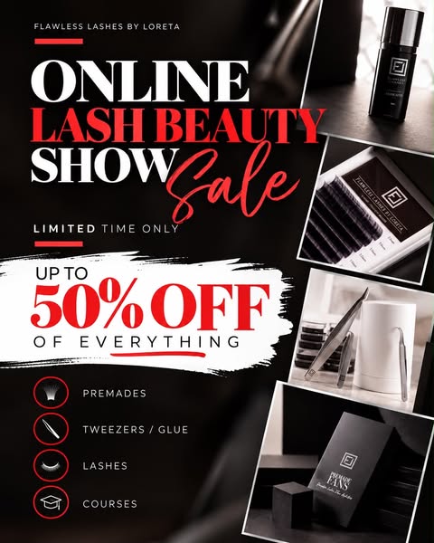 ONLINE LASH BEAUTY SHOW SALE | UP TO 50% OFF EVERYTHING