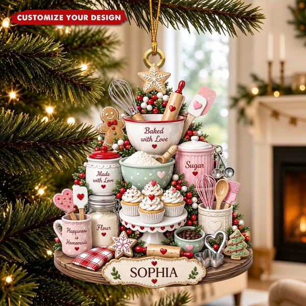 Personalized Christmas Baking Mixer Ornament, Gift For Baking Lovers