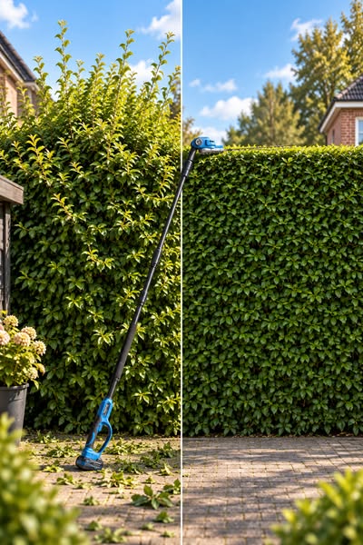 Snoei hoge heggen zonder ladder