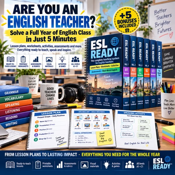 English Teacher? Your Lessons Are Ready.