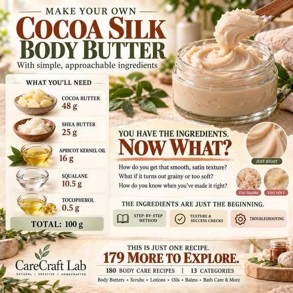 Butters, scrubs, lotions, oils, balms, bath products & more