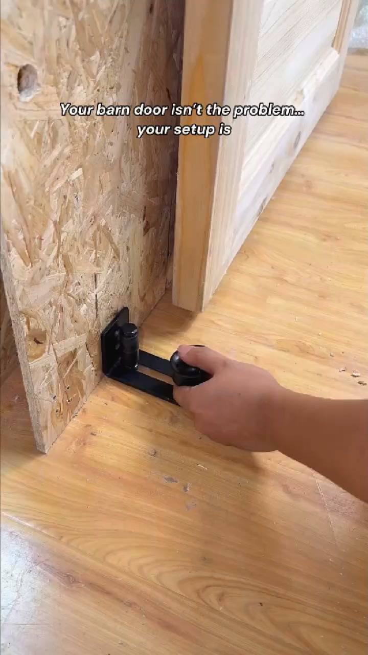8-in-1 Adjustable Barn Door Floor Guide – Wall-Mount Stay Roller for Smooth, Stable Sliding