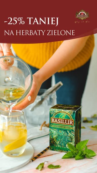 25% na zielone herbaty Basilur Duży wybór