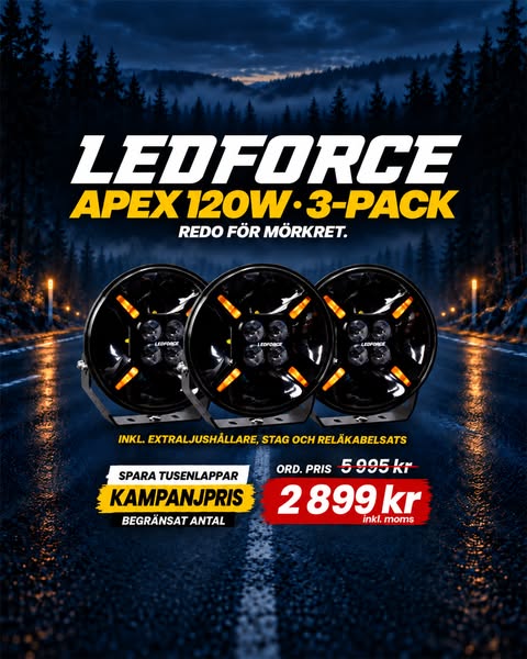 LEDFORCE APEX 3-pack för 2 899 kr – Spara 52%