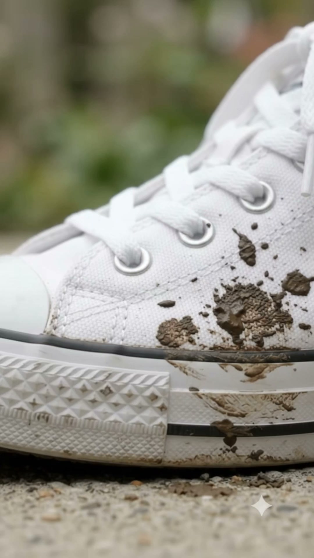 Smutsiga sneakers är inte förbrukade