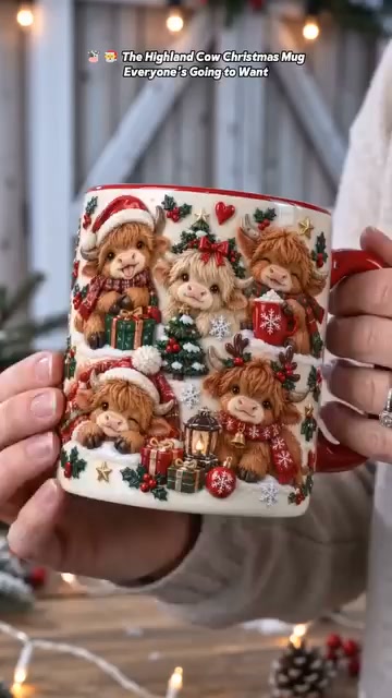 50% OFF Festive Highland Cow & Snowman Ceramic Mugs – Add a Little Christmas Magic to Every Sip!