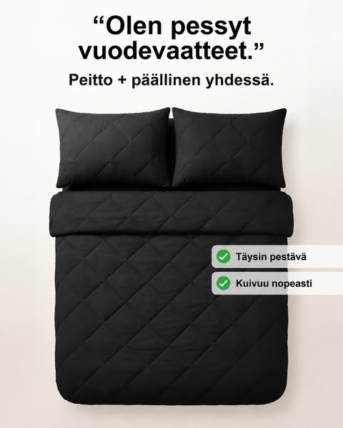 Ei enää pussilakanan vaihtoa