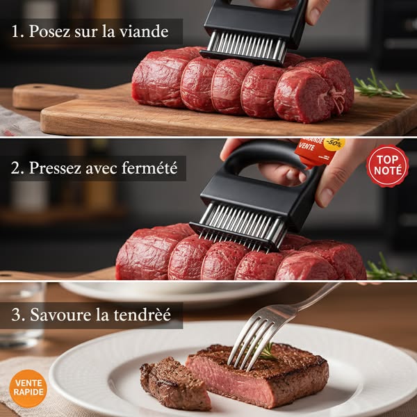 Attendrisseur à viande professionnel à ressort