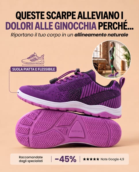 Pensata per piedi larghi e gonfi