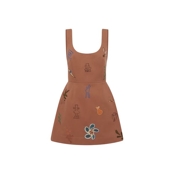 Dusty Embroidered Mini Dress