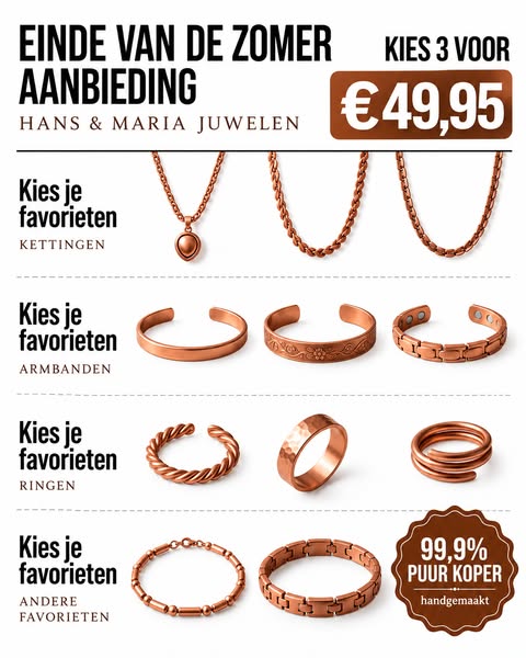 3 stuks naar keuze voor € 49,95