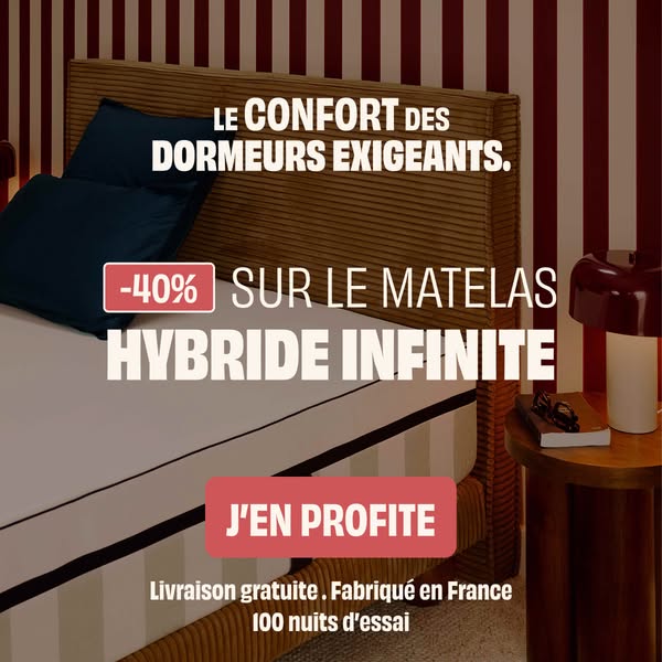 40% sur le Matelas Hybride Infinite