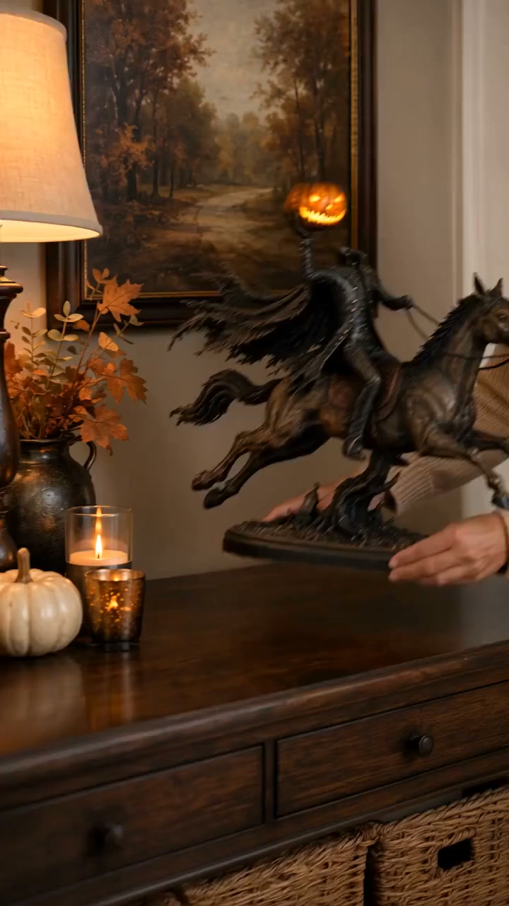 Midnight Chase Headless Horseman Statue