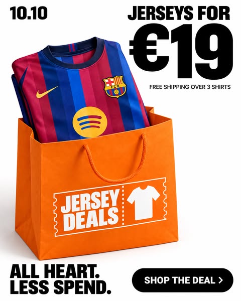 Football Shirts from €19.90 | Jersey Deals
