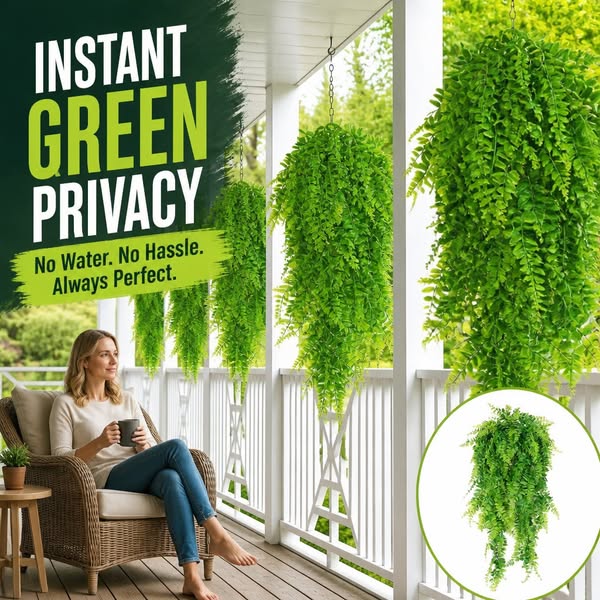 Dekoracyjna roślina wisząca, 70 cm (1 + 1 GRATIS) - fernleaves